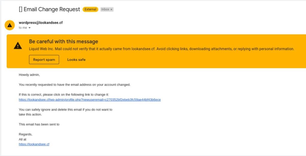 Wordpress default password reset mail Wordpress default password reset mail